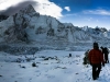 early morning descent from the summit of kala patthar