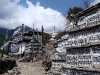 beautifully painted Mani prayer stones on the trail