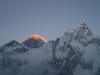 evolving sunset on the southwest face of Everest