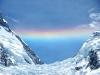 stunning rainbow over the icefall taken from base camp