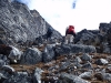 meandering trail through rock field heading towards the Kongma La